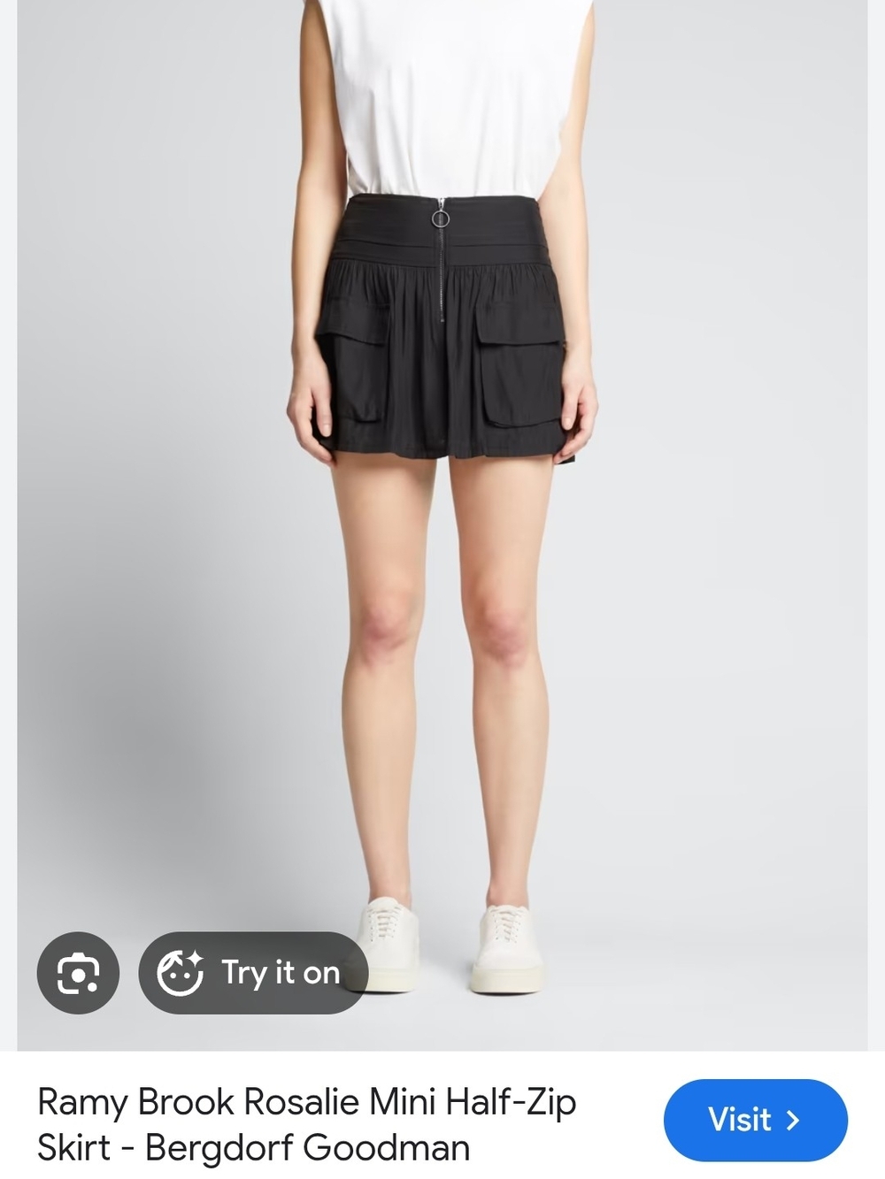 Ramy Brook Rosalie Mini Half Zip Skirt Size L